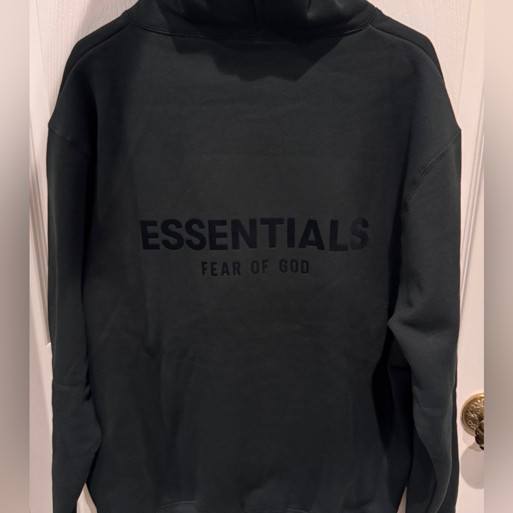 Essentials Fear of God Stretch Limo Black Hoodie size M